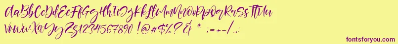Berlins Font – Purple Fonts on Yellow Background