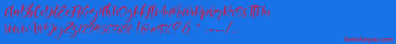 Berlins Font – Red Fonts on Blue Background