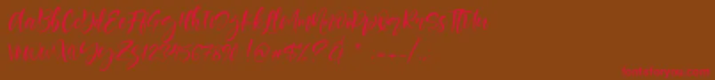 Berlins Font – Red Fonts on Brown Background