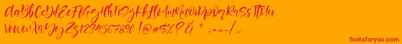 Berlins Font – Red Fonts on Orange Background