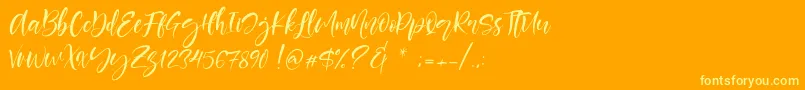 Czcionka Berlins – żółte czcionki na pomarańczowym tle