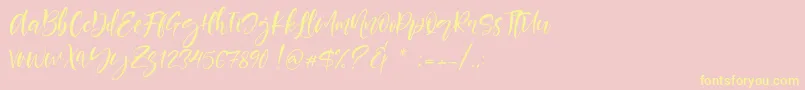 Berlins Font – Yellow Fonts on Pink Background