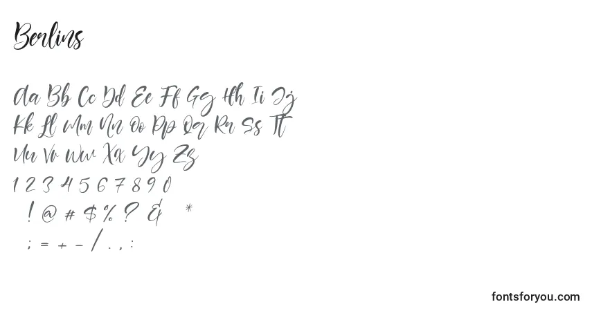 Berlins (121116)フォント–アルファベット、数字、特殊文字