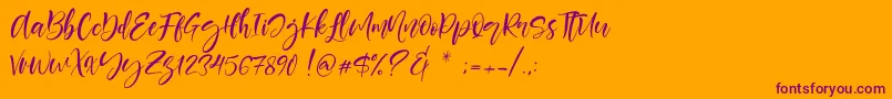 Berlins Font – Purple Fonts on Orange Background