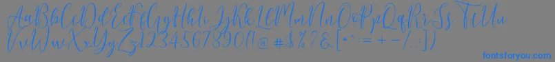Berlinsa Script Font – Blue Fonts on Gray Background