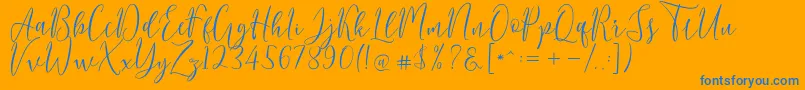 Berlinsa Script Font – Blue Fonts on Orange Background