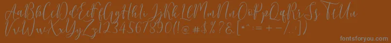 フォントBerlinsa Script – 茶色の背景に灰色の文字