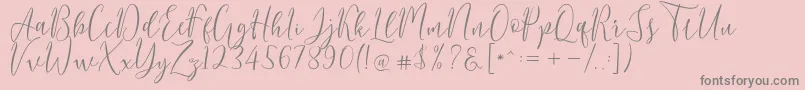 フォントBerlinsa Script – ピンクの背景に灰色の文字