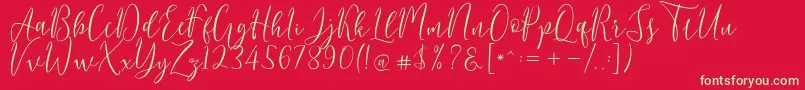 フォントBerlinsa Script – 赤い背景に緑の文字