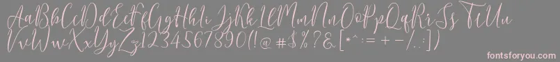 Berlinsa Script-Schriftart – Rosa Schriften auf grauem Hintergrund