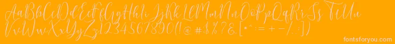 Czcionka Berlinsa Script – różowe czcionki na pomarańczowym tle