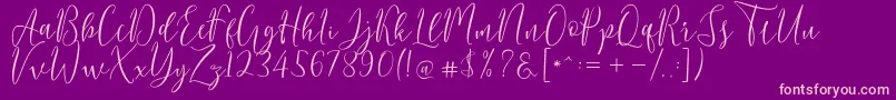 Berlinsa Script-Schriftart – Rosa Schriften auf violettem Hintergrund