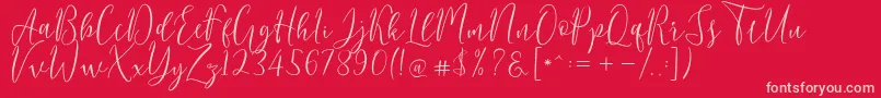 Berlinsa Script-Schriftart – Rosa Schriften auf rotem Hintergrund