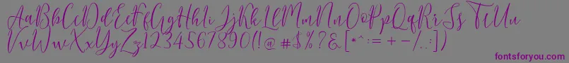 Berlinsa Script-Schriftart – Violette Schriften auf grauem Hintergrund