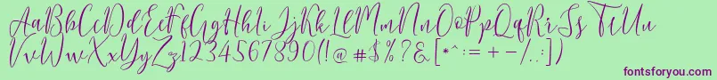 fuente Berlinsa Script – Fuentes Moradas Sobre Fondo Verde