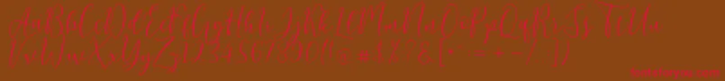 Fonte Berlinsa Script – fontes vermelhas em um fundo marrom