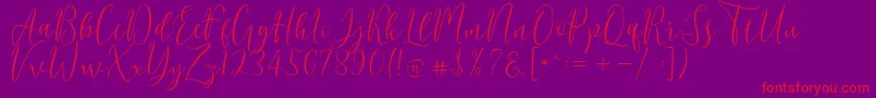 Berlinsa Script Font – Red Fonts on Purple Background