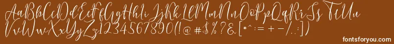 Czcionka Berlinsa Script – białe czcionki na brązowym tle