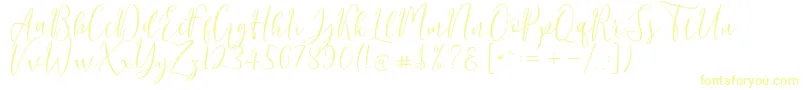 Berlinsa Script-Schriftart – Gelbe Schriften auf weißem Hintergrund