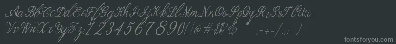 フォントBernadine Script Italic – 黒い背景に灰色の文字