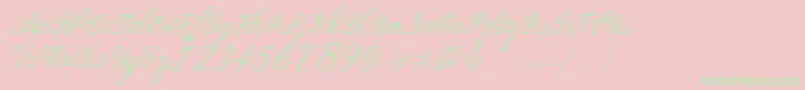 Police Bernadine Script Italic – polices vertes sur fond rose