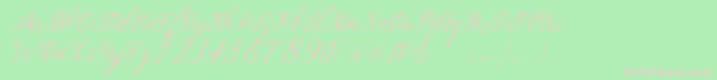 Fonte Bernadine Script Italic – fontes rosa em um fundo verde