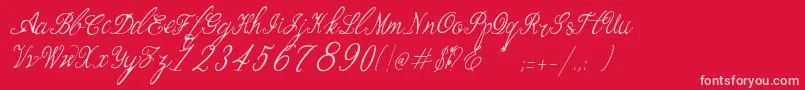 Fonte Bernadine Script Italic – fontes rosa em um fundo vermelho