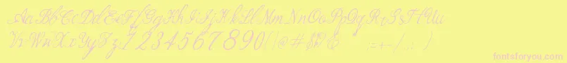 Bernadine Script Italic Font – Pink Fonts on Yellow Background