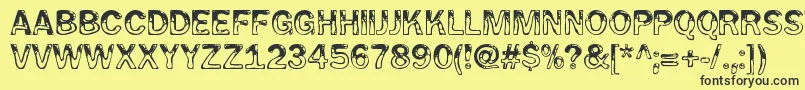 フォントWetpetRegular – 黒い文字の黄色い背景