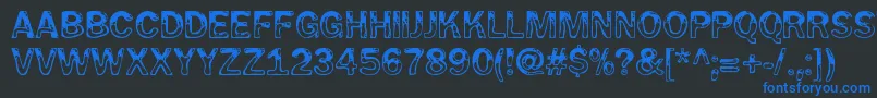 WetpetRegular Font – Blue Fonts on Black Background
