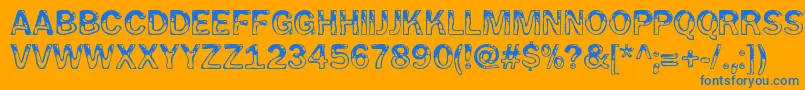 フォントWetpetRegular – オレンジの背景に青い文字