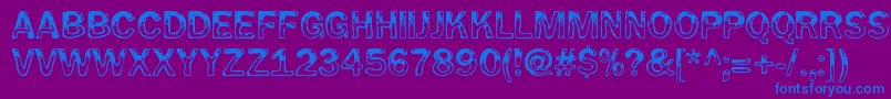 フォントWetpetRegular – 紫色の背景に青い文字