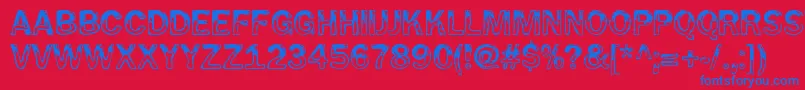 フォントWetpetRegular – 赤い背景に青い文字