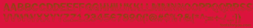 Czcionka WetpetRegular – brązowe czcionki na czerwonym tle