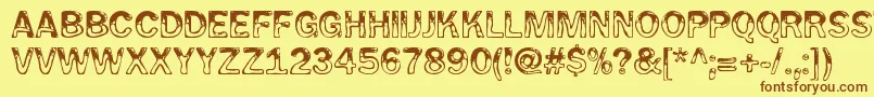 WetpetRegular-fontti – ruskeat fontit keltaisella taustalla