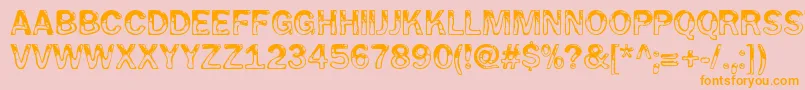 WetpetRegular Font – Orange Fonts on Pink Background