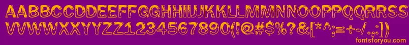 WetpetRegular Font – Orange Fonts on Purple Background