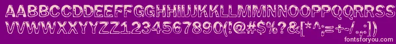 WetpetRegular-fontti – vaaleanpunaiset fontit violetilla taustalla