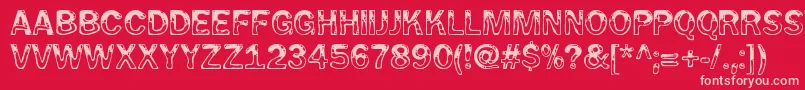 WetpetRegular Font – Pink Fonts on Red Background