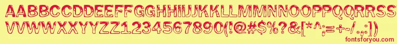WetpetRegular Font – Red Fonts on Yellow Background