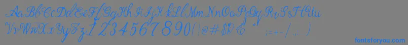 Bernadine Script-fontti – siniset fontit harmaalla taustalla