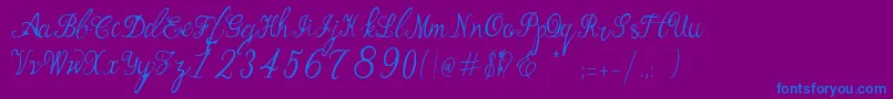 More about Bernadine Script Font Bernadine Script Font – Blue Fonts on Purple Background