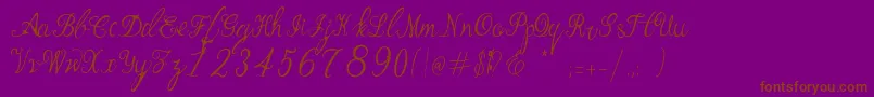 fuente Bernadine Script – Fuentes Marrones Sobre Fondo Morado