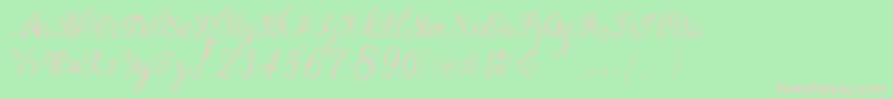 Bernadine Script Font – Pink Fonts on Green Background