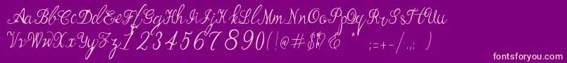 Bernadine Script Font – Pink Fonts on Purple Background