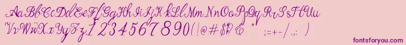 fuente Bernadine Script – Fuentes Moradas Sobre Fondo Rosa