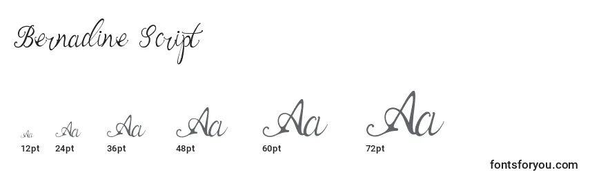 Bernadine Script Font Sizes