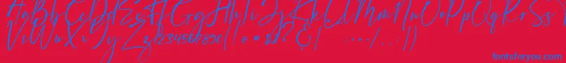 Bernaillo Font – Blue Fonts on Red Background
