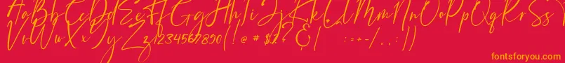 Bernaillo Font – Orange Fonts on Red Background
