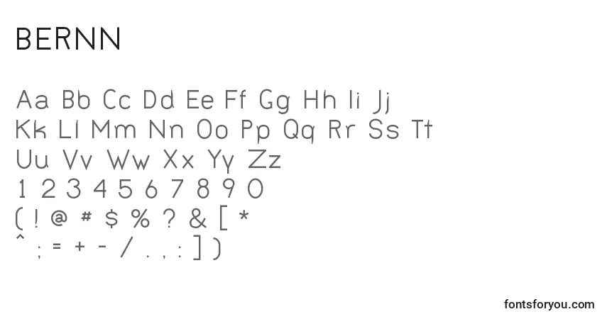 Czcionka BERNN    (121122) – alfabet, cyfry, specjalne znaki